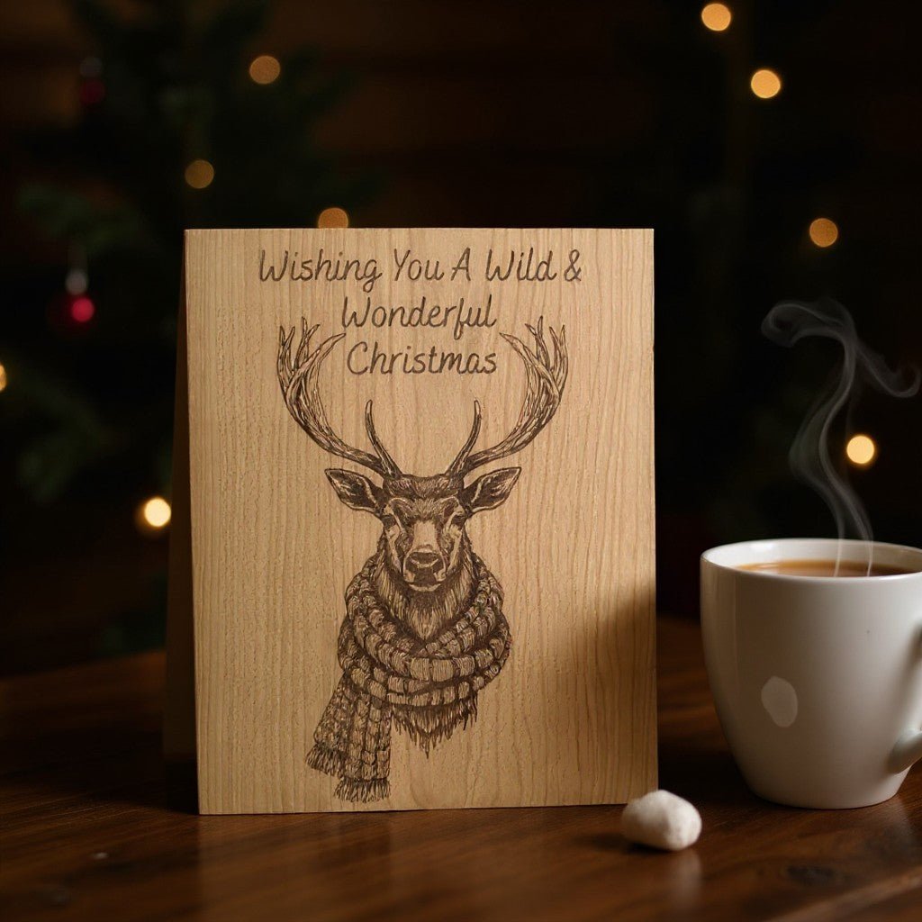 Wild & Wonderful Christmas — Heirloom Wood Keepsake Card (Deer) - The Honeysuckle Porch