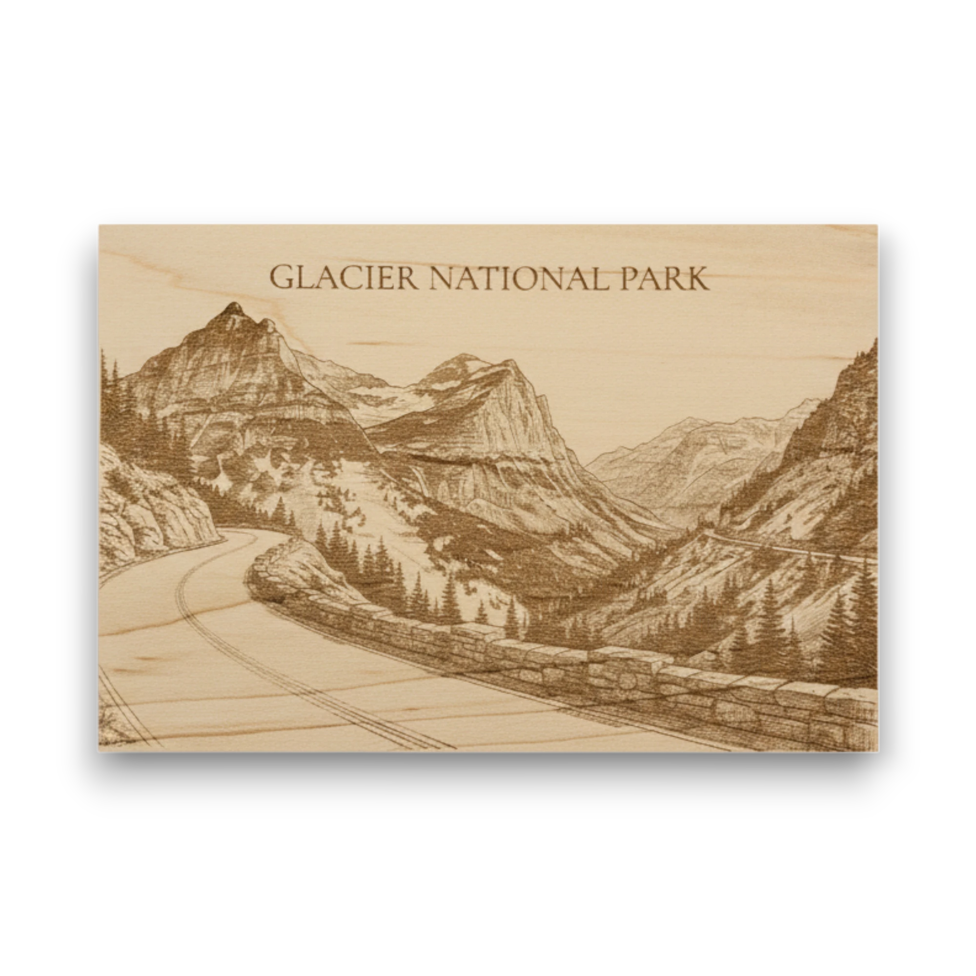 Glacier National Park Wood Keepsake | Going to the Sun Road | Souvenir Made in USA
