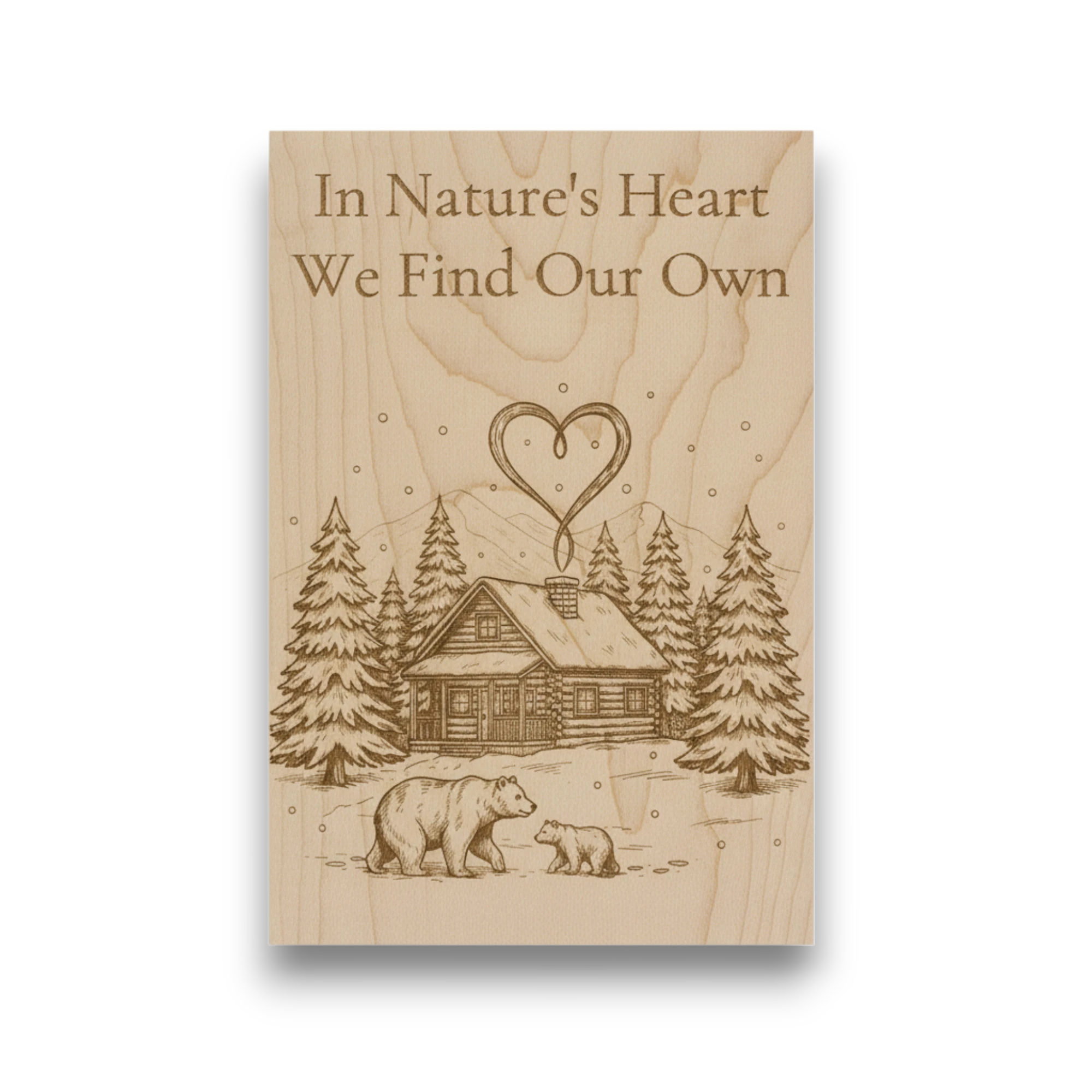 Bear & Cabin Maple Wood Keepsake | Eco-Friendly Gift Made in USA