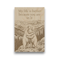 Hugging Bears Wood Keepsake | Romantic Anniversary Gift Made in USA