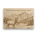 Rocky Mountain National Park Wood Keepsake |  Bull Elk Souvenir | Made in USA