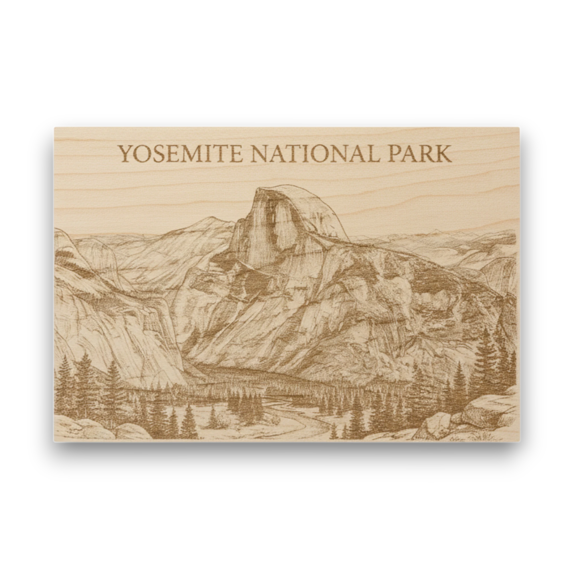 Yosemite National Park Wood Keepsake |  Half Dome Souvenir | Made in USA