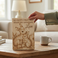 All God's Creatures Share His Unending Love– Hardwood Keepsake Card - The Honeysuckle Porch