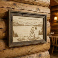 Lakeside Campfire Maple Wood Keepsake | Romantic Gift Made in USA