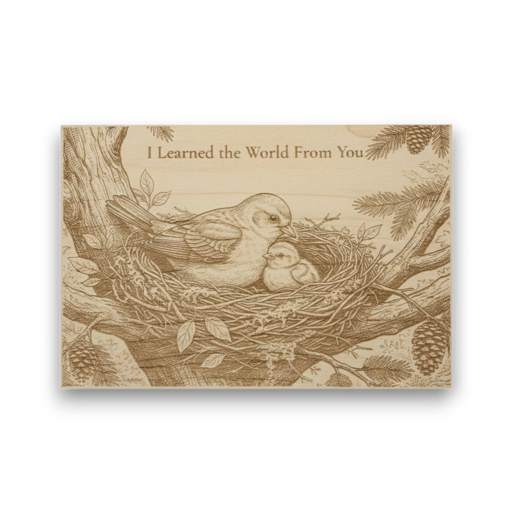 I Learned the World From You – Handwritten Wooden Keepsake Gift