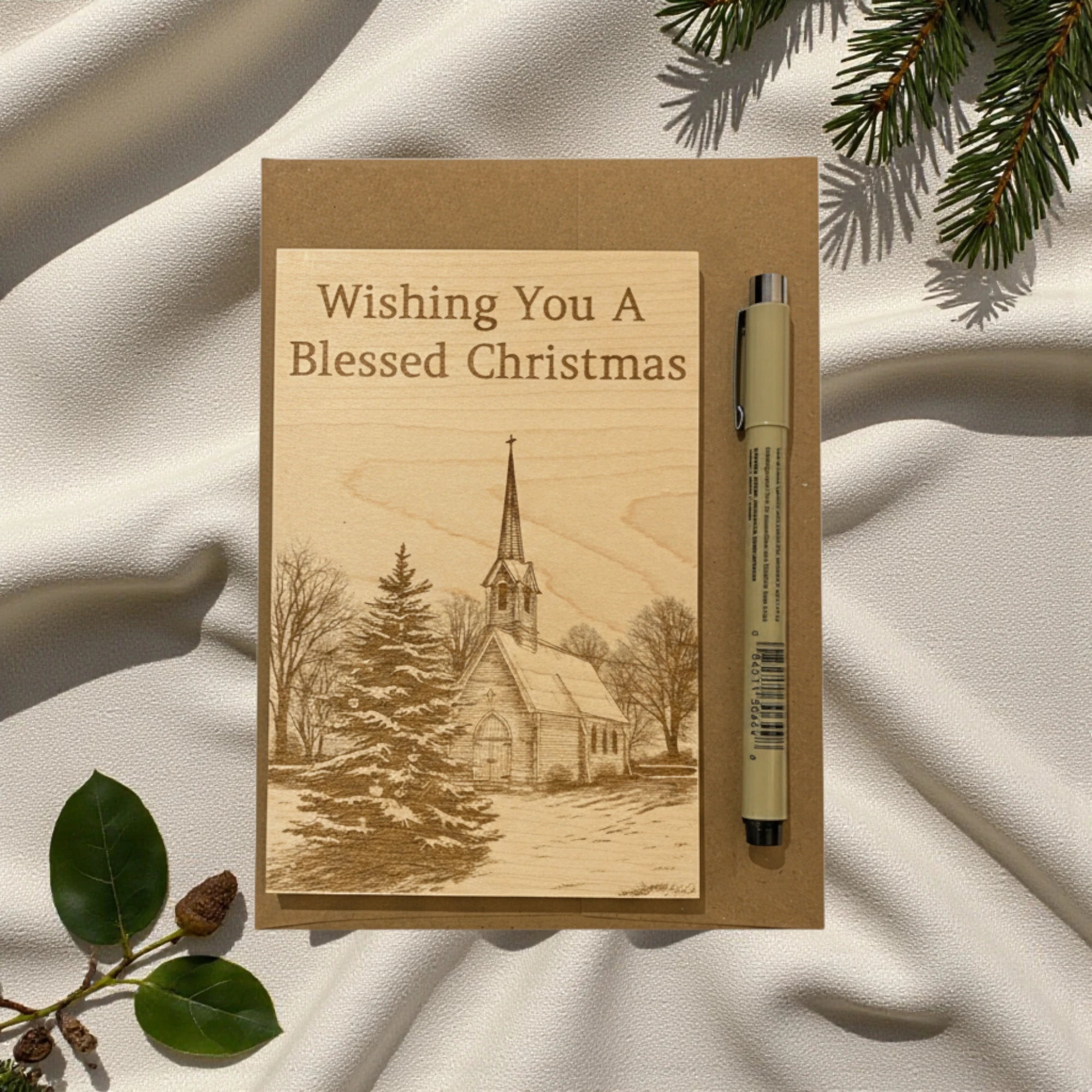 Wishing You a Blessed Christmas – Wooden Keepsake Card