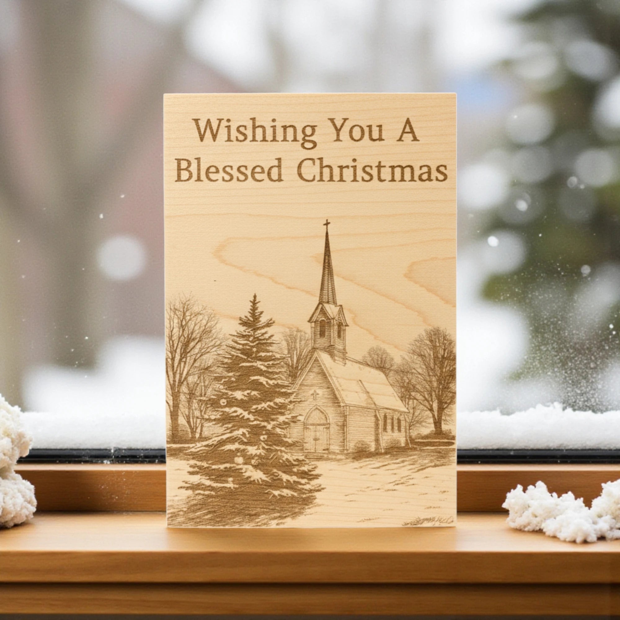 Wishing You a Blessed Christmas – Wooden Keepsake Card