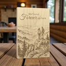 Mountain Couple Maple Wood Keepsake | Adventure & Anniversary Gift Made in USA