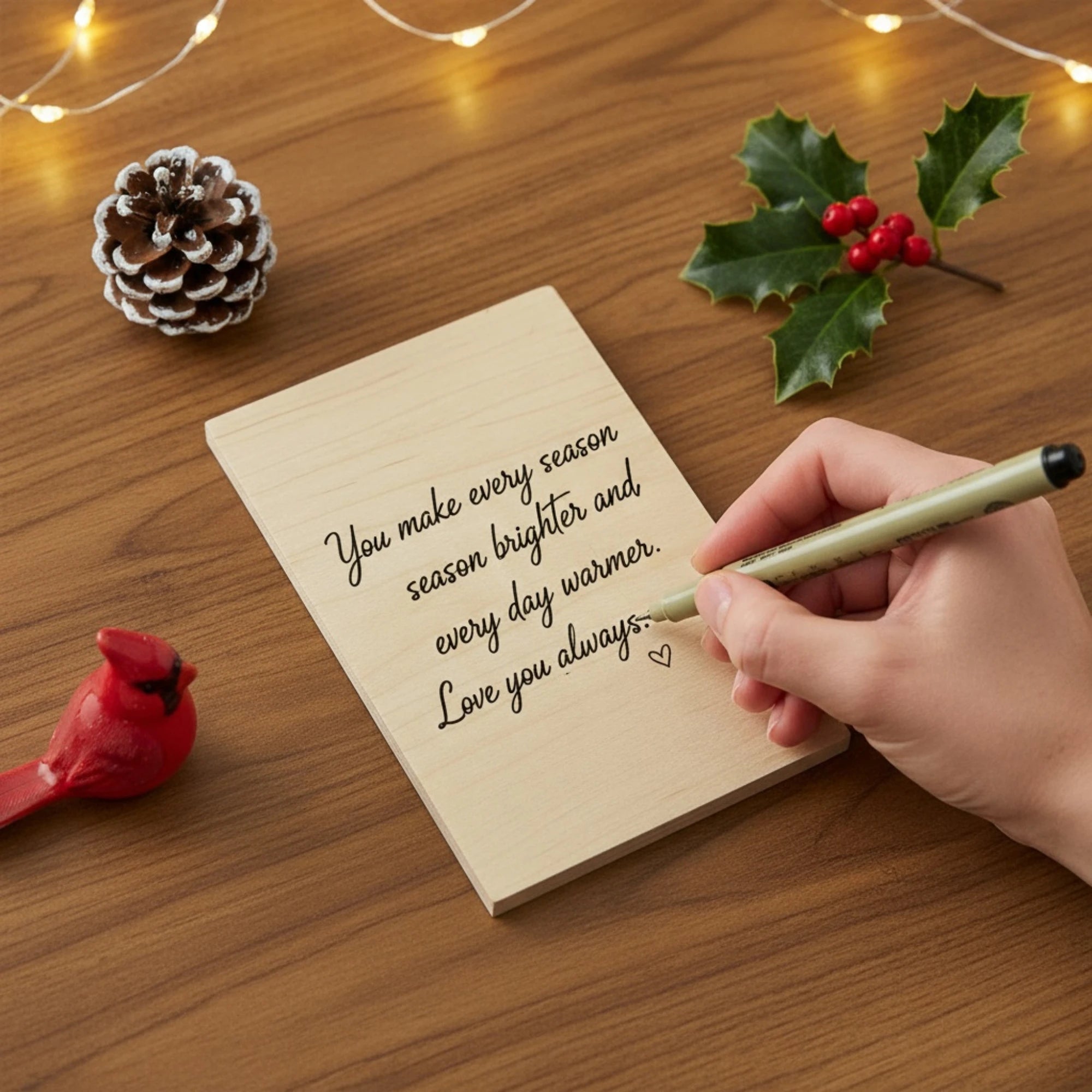 Let Heaven and Nature Sing – Wooden Christmas Keepsake Card