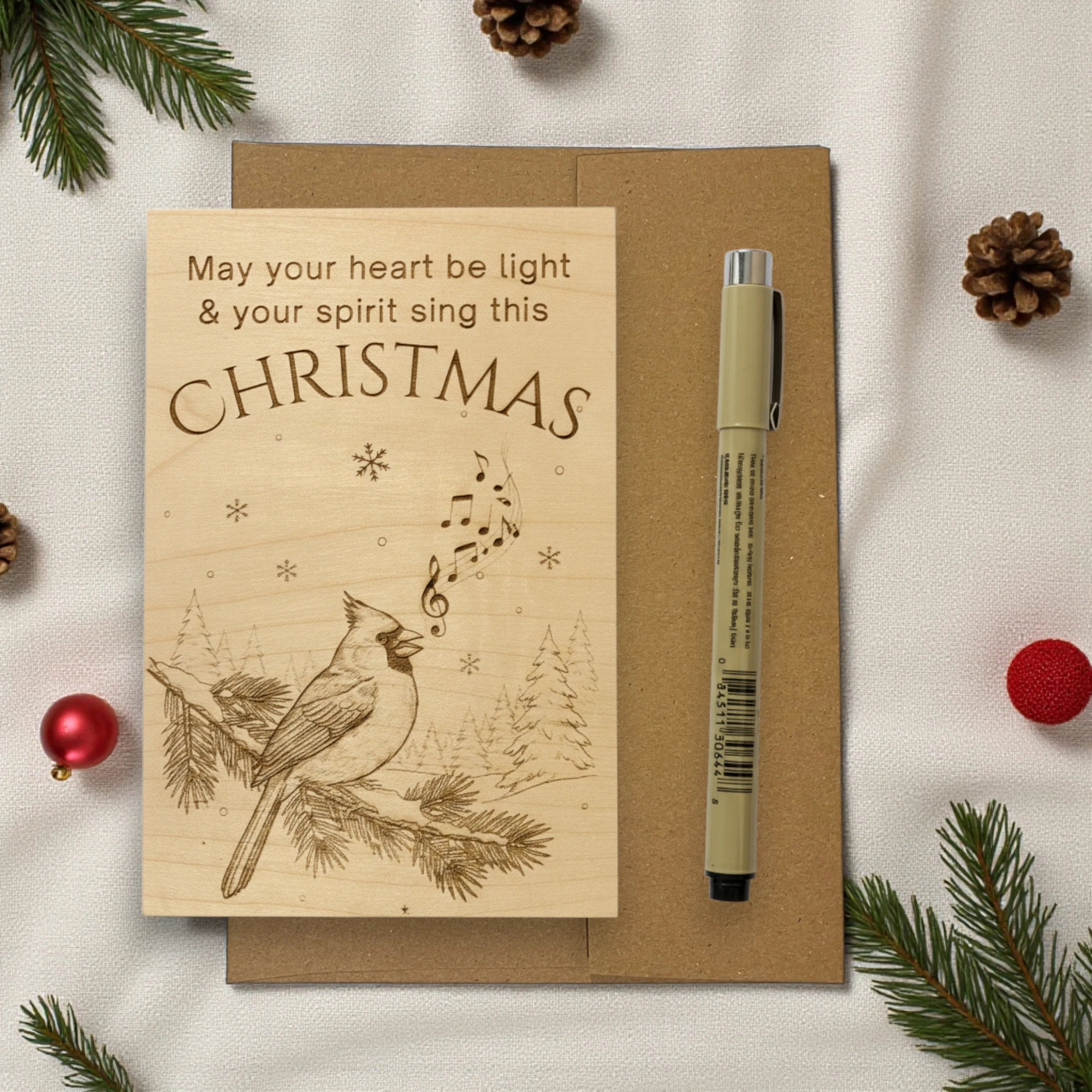 May Your Heart Be Light and Your Spirit Sing – Cardinal Christmas Keepsake Card