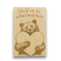 Wooden Bear Heart Gift