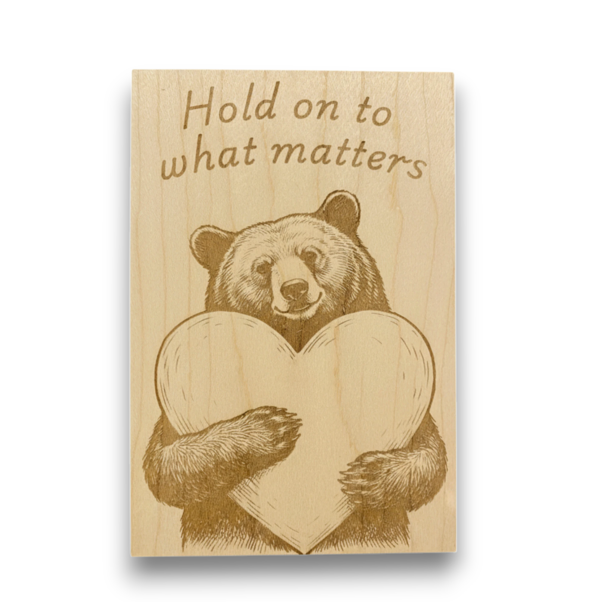Wooden Bear Heart Gift
