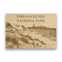 Indiana Dunes National Park Wood Keepsake | Chicago Skyline Souvenir Made in USA