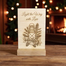 Light the Way with Love – Wooden Keepsake Card (Maple or Cherry) - The Honeysuckle Porch