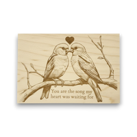Lovebirds Maple Wood Keepsake | Romantic Gift Made in USA