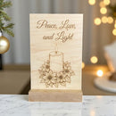 Peace, Love, and Light – Wooden Keepsake Card (Maple or Cherry) - The Honeysuckle Porch