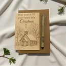 May Peace Fill Your Heart This Christmas – Wooden Church Keepsake Card