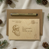 Personalized Wooden Postcard from Santa – North Pole Keepsake