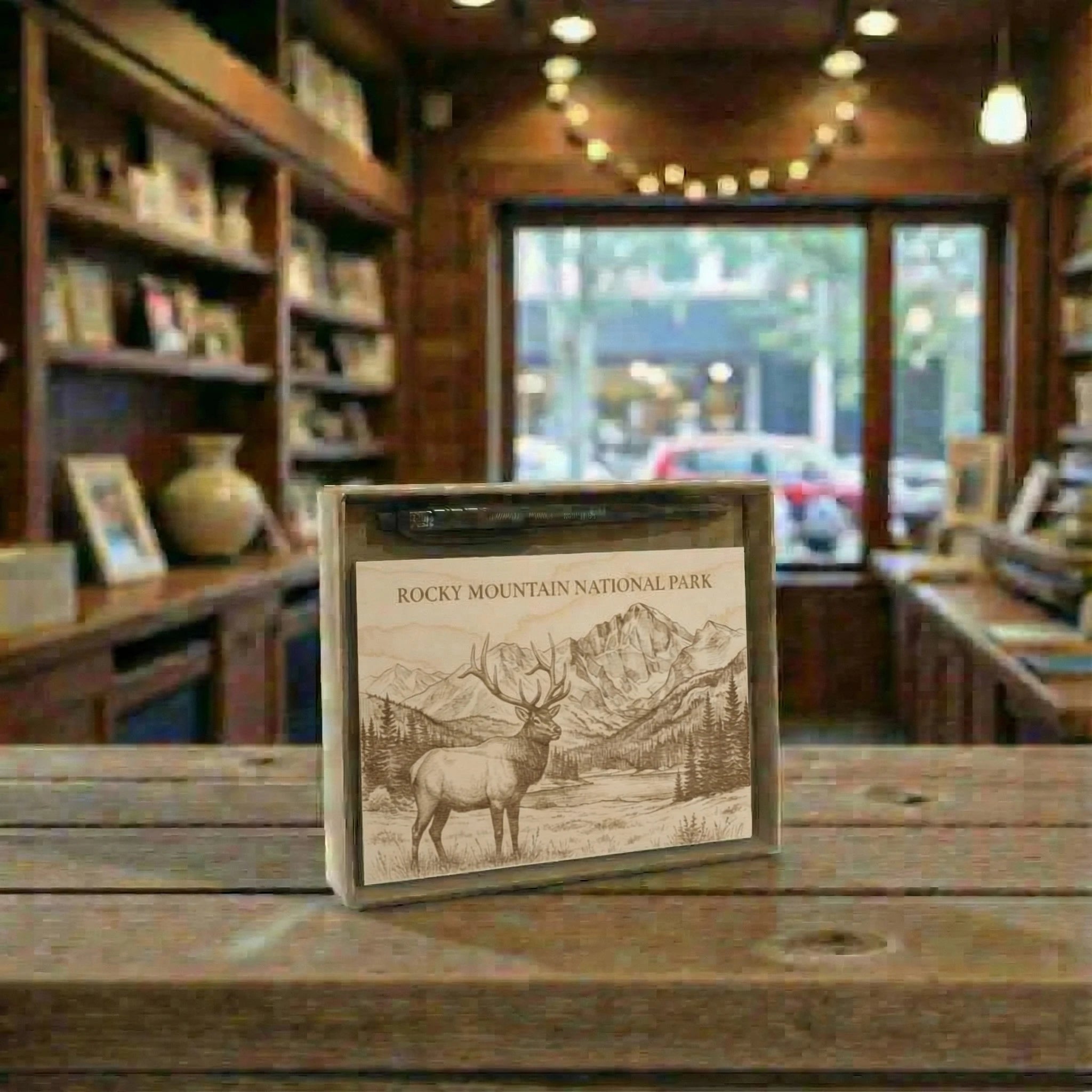 Rocky Mountain National Park Wood Keepsake |  Bull Elk Souvenir | Made in USA